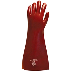 Polyco Red PVC Long Arm Gauntlet - Size 10