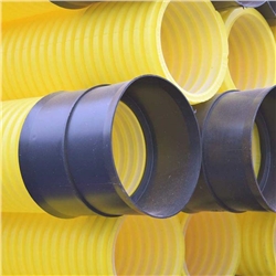 6m Yellow Twinwall Pipe 110mm